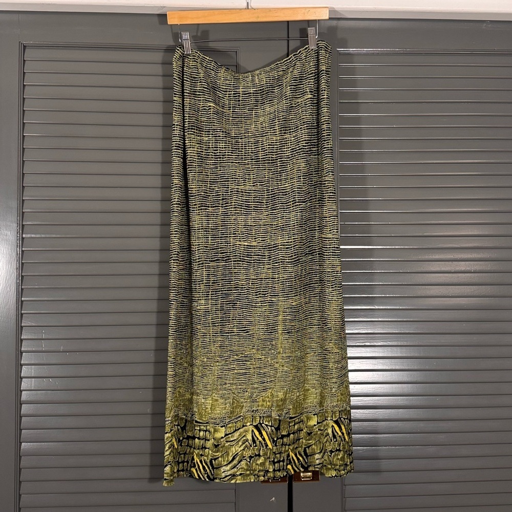 Vintage Retro Pleat Pleat by Rafael Textured Maxi Skirt